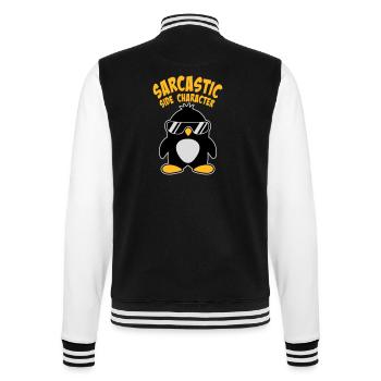 Logo des lunettes de soleil de personnage secondaire sarcastique du Pingouin - Veste Teddy - noir/blanc - Dos - Marisol (170cm)