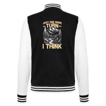 Just one more turn Hiking Mountains Mountaineering - College Sweat Jacket - black/white - Back - Marisol (170cm)