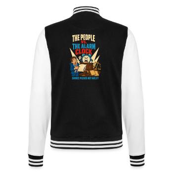 People against the alarm clock - College Sweat Jacket - black/white - Back - Marisol (170cm)
