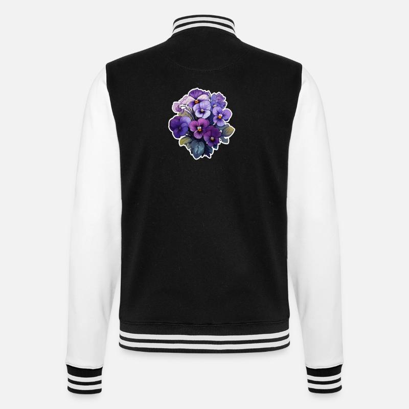 Pensée beaucoup de fleurs - Veste Teddy - noir/blanc