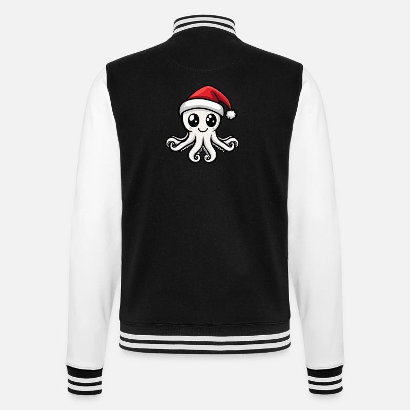 Pieuvre Noël Mignon - Veste Teddy - noir/blanc