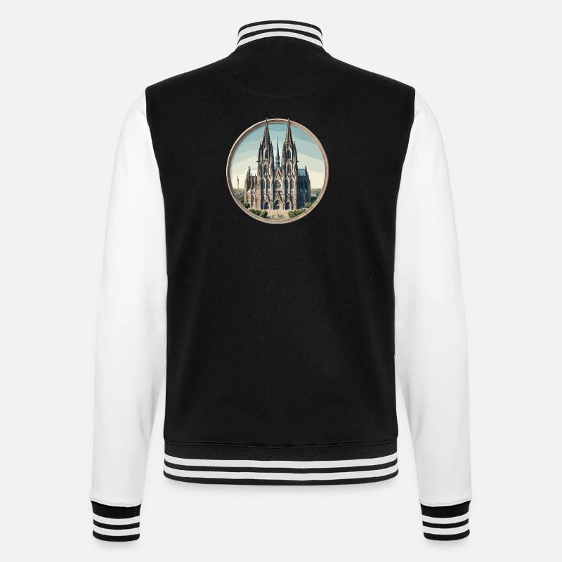 Cathédrale de Cologne - Veste Teddy - noir/blanc