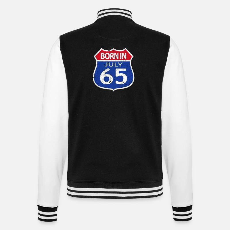 Born in July 1965 - College Sweat Jacket - black/white