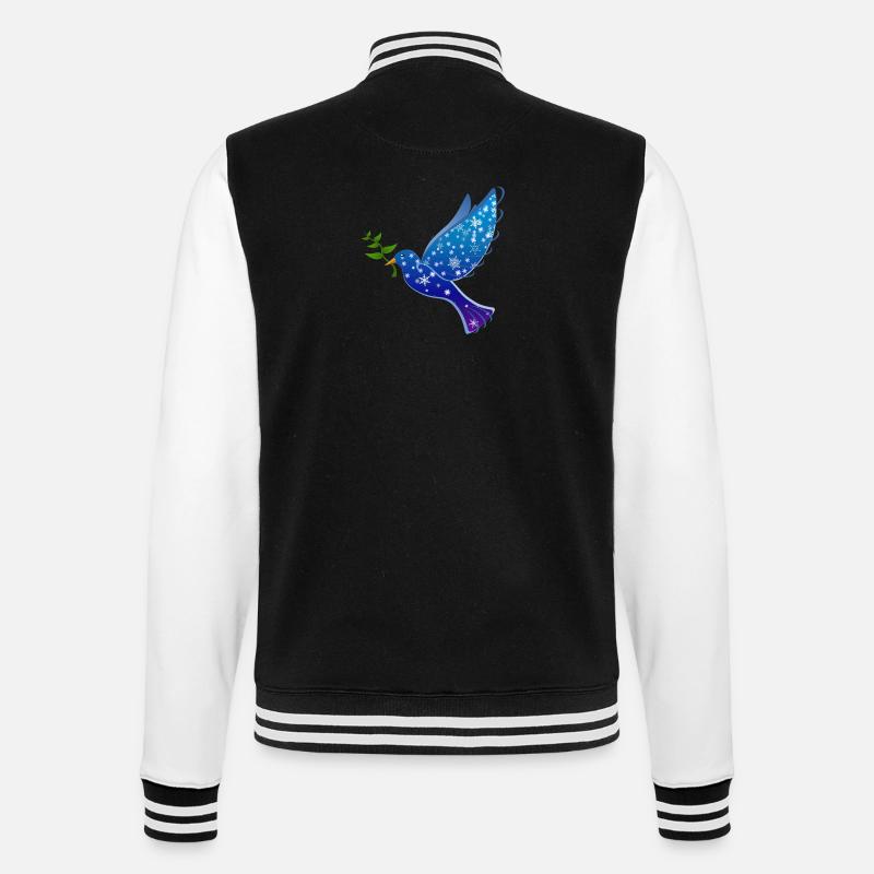 Blue Peace Dove - College Sweat Jacket - black/white