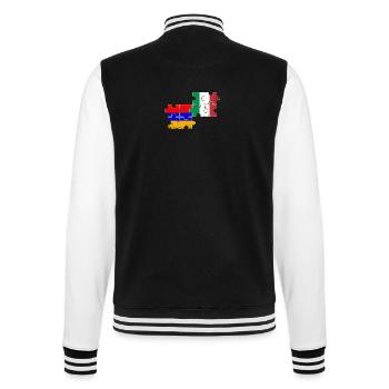 Arménie Italie Drapeau Vintage Arménien - Veste Teddy - noir/blanc - Dos - Marisol (170cm)