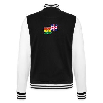 Bolivien UK Flagge Britisch Bolivianisch - College-Sweatjacke - Schwarz/Weiß - Hinten - Marisol (170cm)