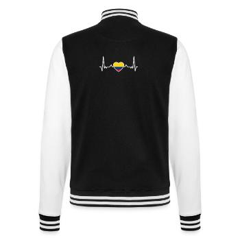 Battement de cœur Colombie Drapeau colombien - Veste Teddy - noir/blanc - Dos - Marisol (170cm)