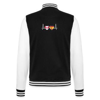 Canada Espagne Vintage Heartbeat Drapeau Canadien - Veste Teddy - noir/blanc - Dos - Marisol (170cm)