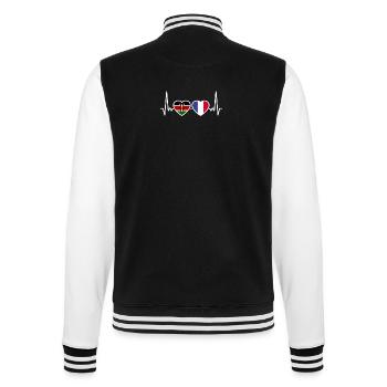 Kenia Frankreich Herzschlag Flagge Kenianer - College-Sweatjacke - Schwarz/Weiß - Hinten - Marisol (170cm)
