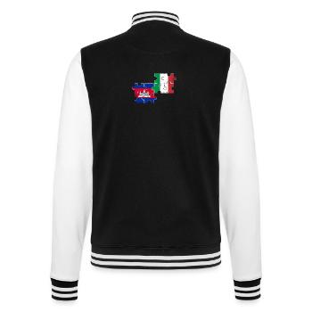 Kambodscha Italien Vintage Flagge Kambodschaner - College-Sweatjacke - Schwarz/Weiß - Hinten - Marisol (170cm)