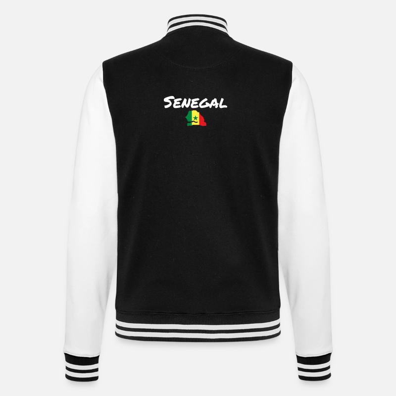 Carte du Sénégal Drapeau du Sénégal - Veste Teddy - noir/blanc