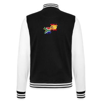 Afrique du Sud Espagne Vintage drapeau sud-africain - Veste Teddy - noir/blanc - Dos - Marisol (170cm)