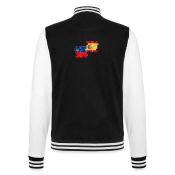 Liechtenstein Spanien Vintage Flagge - College-Sweatjacke - Schwarz/Weiß - Hinten - Marisol (170cm)