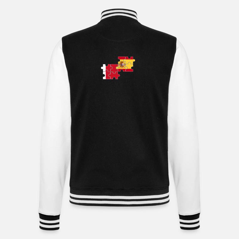 Dubai Spanien Flagge Spanisch Dubaier - College-Sweatjacke - Schwarz/Weiß