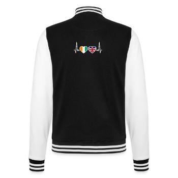Côte d’Ivoire UK Heartbeat Flag Ivoirien - Veste Teddy - noir/blanc - Dos - Marisol (170cm)