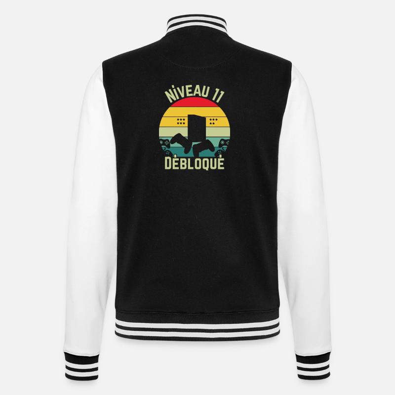 Level 11 Unlocked - College Sweat Jacket - black/white