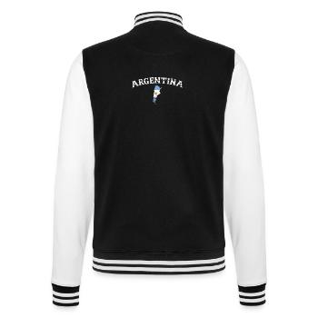 Argentina Vintage Map Argentina Flag - College Sweat Jacket - black/white - Back - Marisol (170cm)