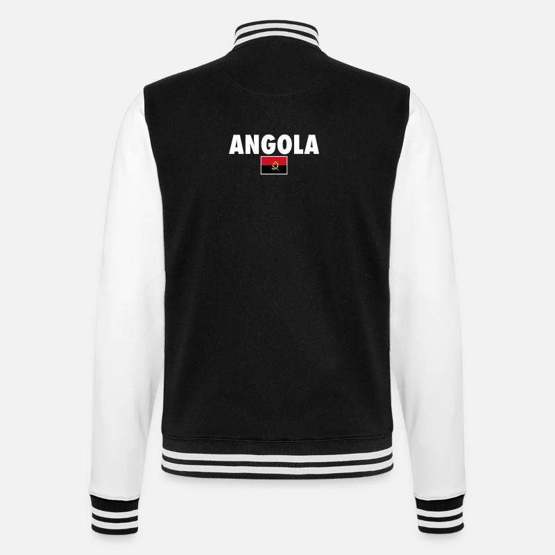 Angola Angolan Flag Angolan - College Sweat Jacket - black/white