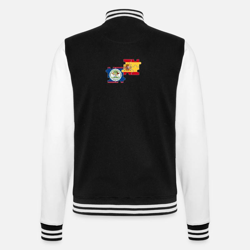 Belize Spanien Flagge Belizer - College-Sweatjacke - Schwarz/Weiß