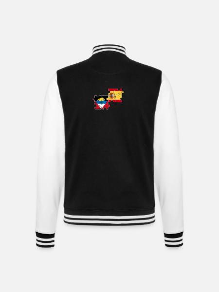Antigua und Barbuda Spanien Vintage Flagge - College-Sweatjacke - Schwarz/Weiß