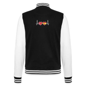 Turquie Espagne Vintage Heartbeat Flag Turk - Veste Teddy - noir/blanc - Dos - Marisol (170cm)