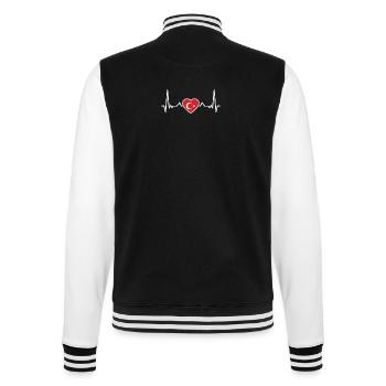 Turkey Heartbeat Turkish Flag Turk - College Sweat Jacket - black/white - Back - Marisol (170cm)