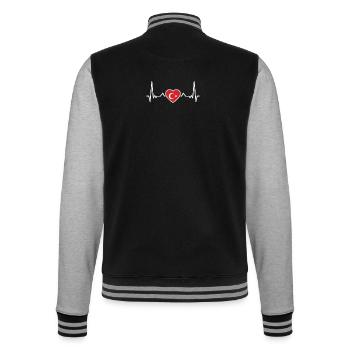 Battement de cœur de Turquie Drapeau turc Turk - Veste Teddy - noir/gris chiné - Dos - Marisol (170cm)