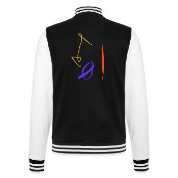 Südanerikanische Abstraktheit in gelb rot blau - College-Sweatjacke - Schwarz/Weiß - Hinten - Marisol (170cm)