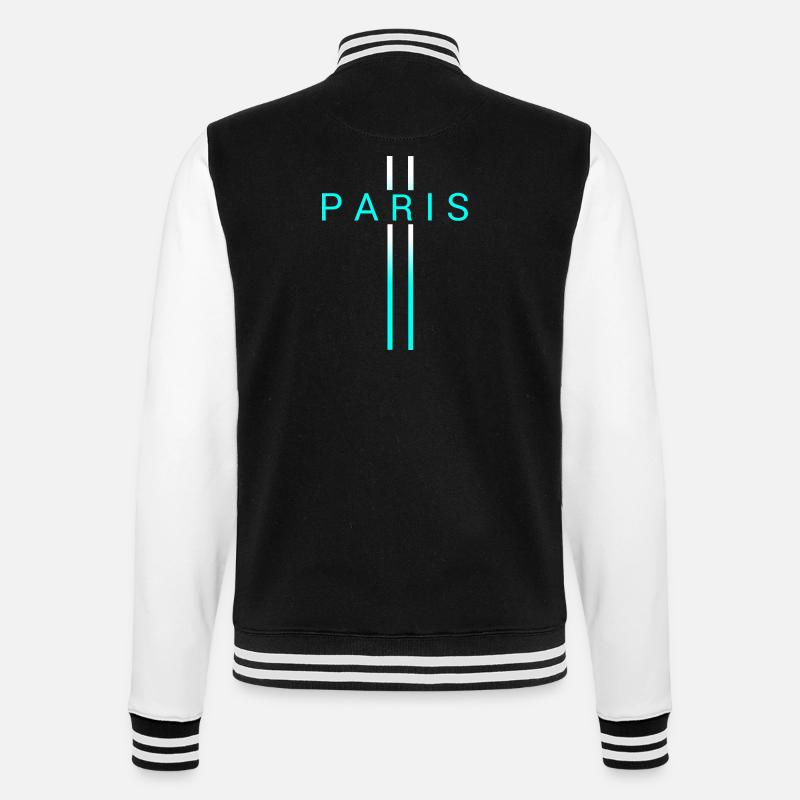 Paris - College-Sweatjacke - Schwarz/Weiß
