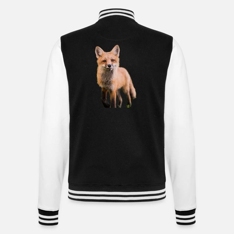 Fuchs - College-Sweatjacke - Schwarz/Weiß