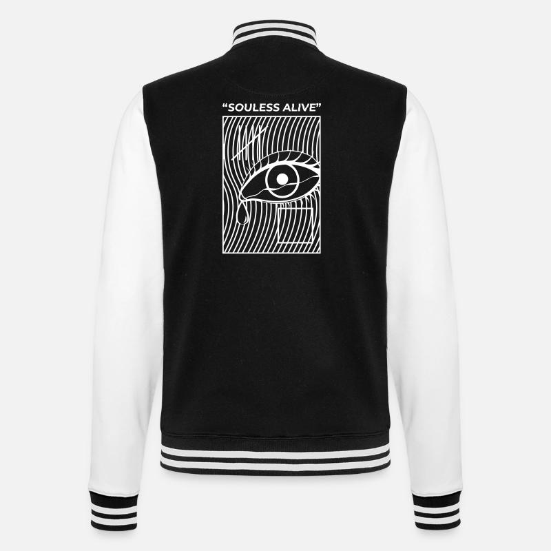 Souless Lebendig - College-Sweatjacke - Schwarz/Weiß