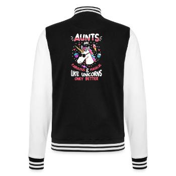 Aunts are magic are magical unicorn aunts aunt - College Sweat Jacket - black/white - Back - Marisol (170cm)