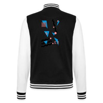 Retro Muster - College-Sweatjacke - Schwarz/Weiß - Hinten - Marisol (170cm)
