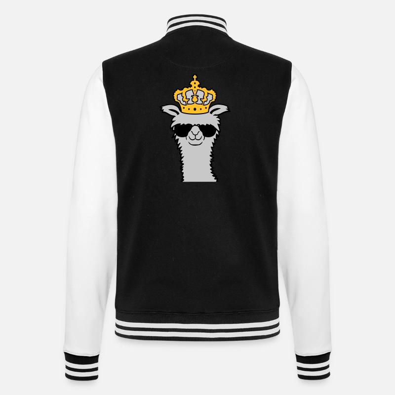 King Llama sunglasses cool - College Sweat Jacket - black/white