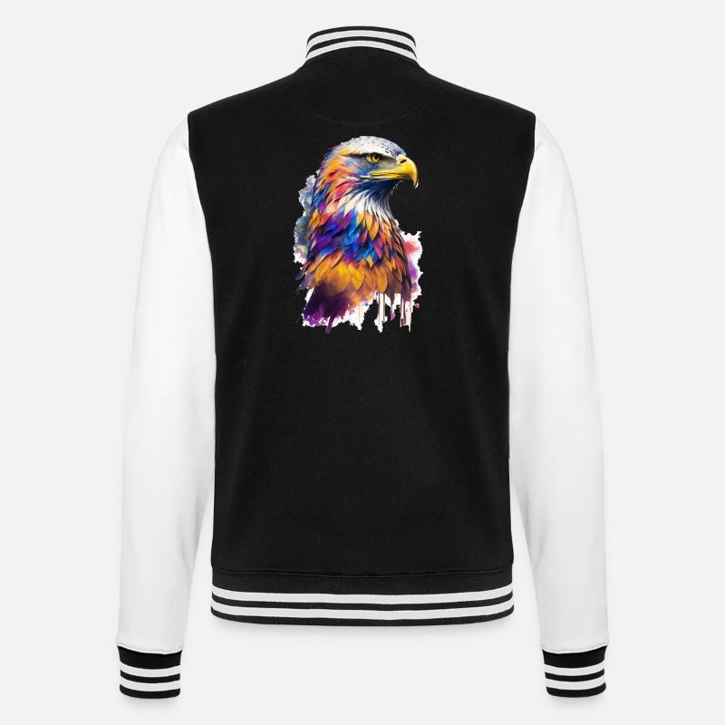 Adler Wasserfarbe - College-Sweatjacke - Schwarz/Weiß
