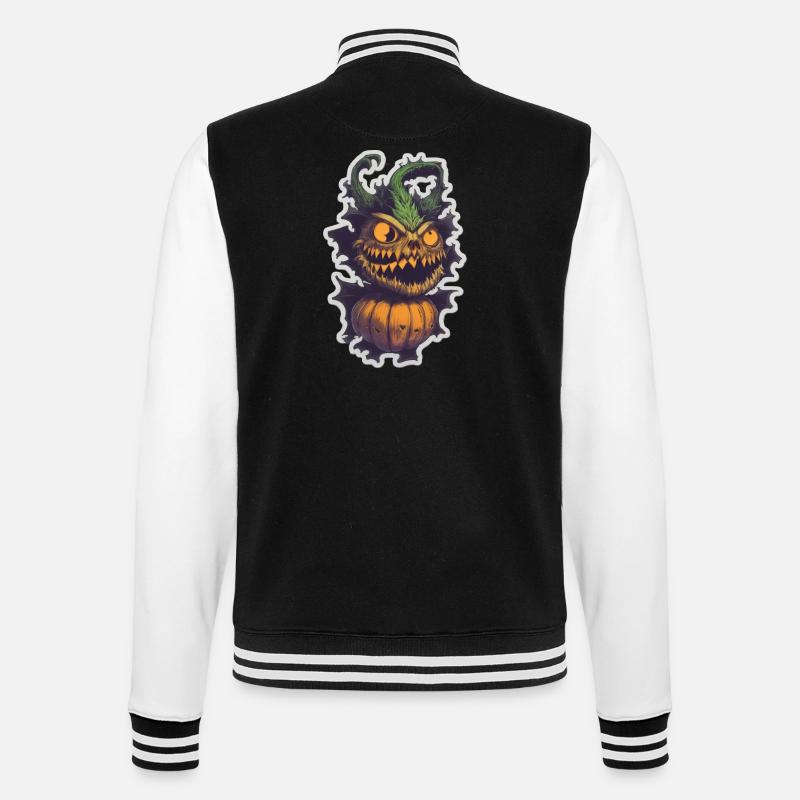 Monstre de citrouille Helloween - Veste Teddy - noir/blanc