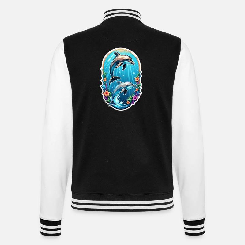 dauphin et ocean - Veste Teddy - noir/blanc
