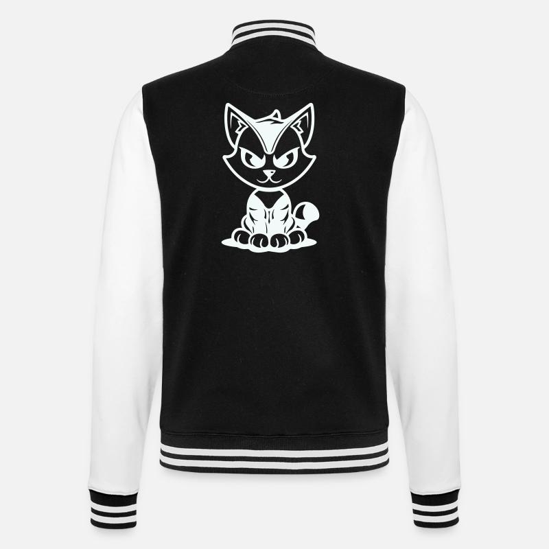 cat - College Sweat Jacket - black/white