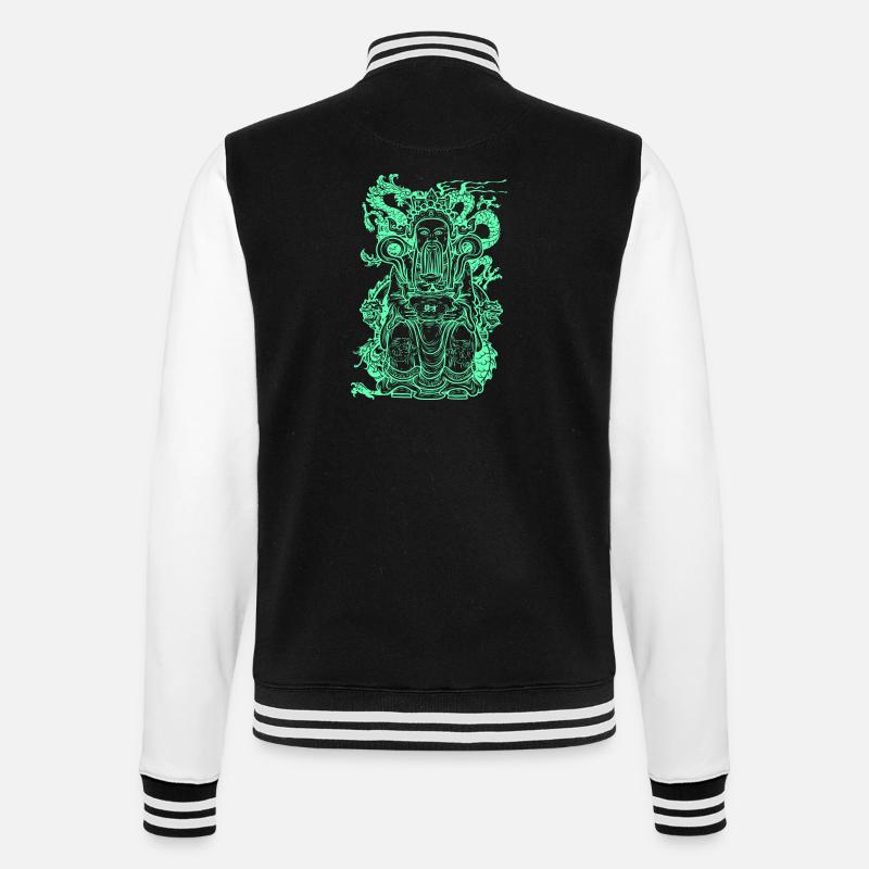 Figure de Bouddha - Veste Teddy - noir/blanc