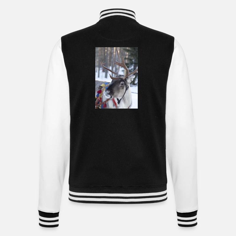 Rentier - College-Sweatjacke - Schwarz/Weiß