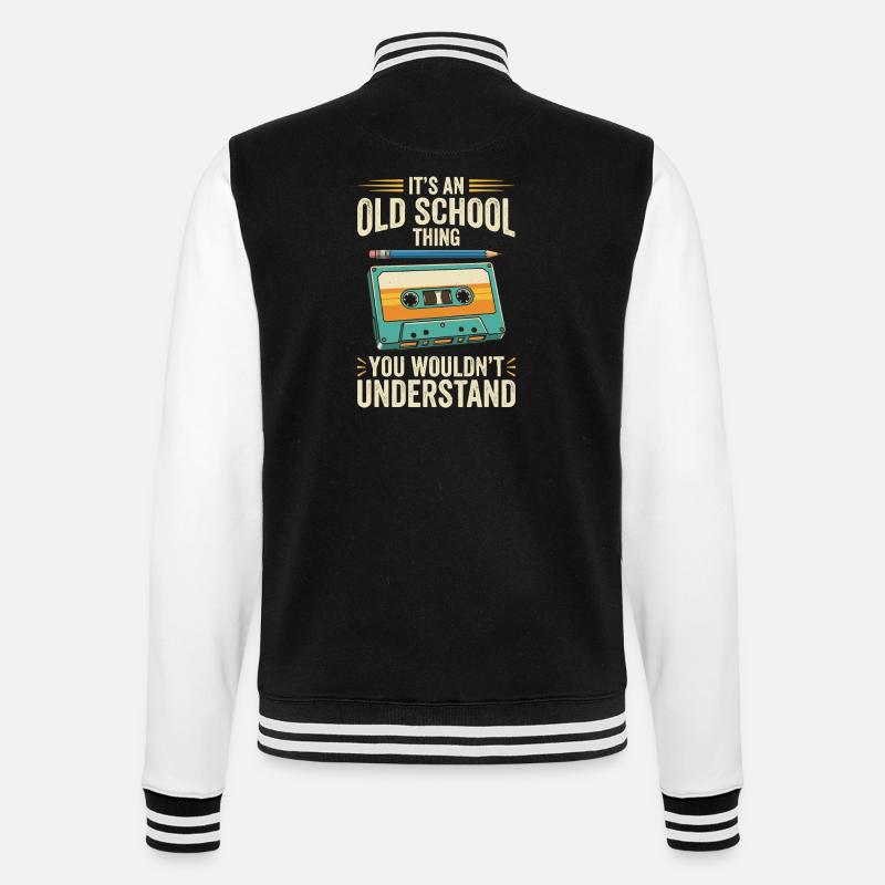 Old School Cassette Design – Mixtape rétro - Veste Teddy - noir/blanc