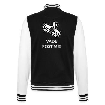 Vade Post Me! (Kreuz / Bibel / Religion / NEG 2C) - College-Sweatjacke - Schwarz/Weiß - Hinten - Marisol (170cm)