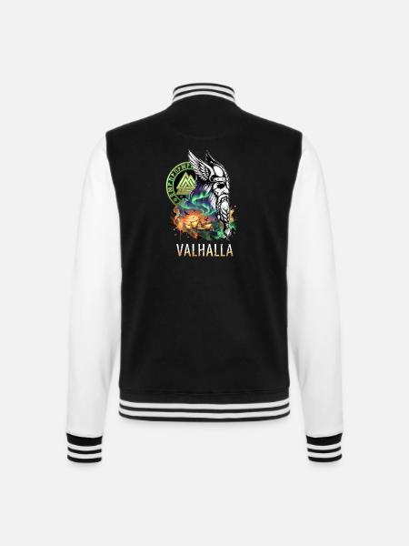 Odin Valhalla Wikinger - College-Sweatjacke - Schwarz/Weiß