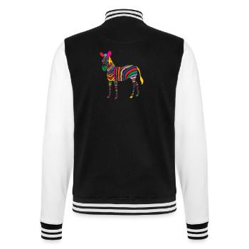 A Touch of Madness - Zebra - Color your Life ! - College-Sweatjacke - Schwarz/Weiß - Hinten - Marisol (170cm)