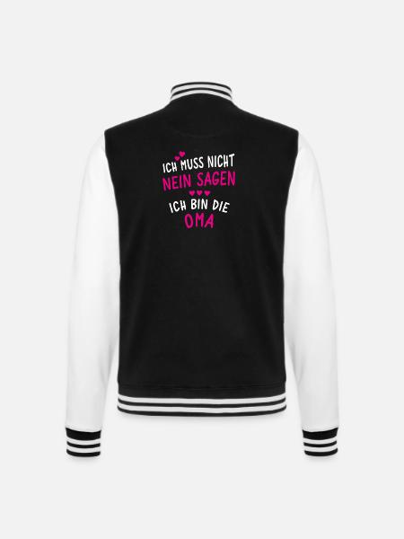 Ich bin die Oma - College-Sweatjacke - Schwarz/Weiß