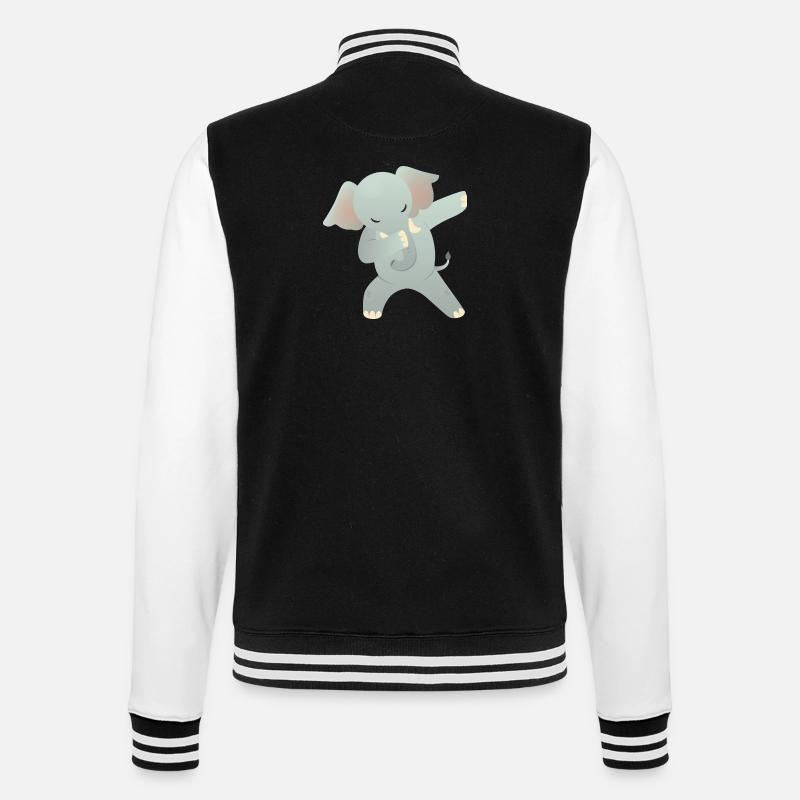 Elephant Dab Dance - Cool Gift - College Sweat Jacket - black/white