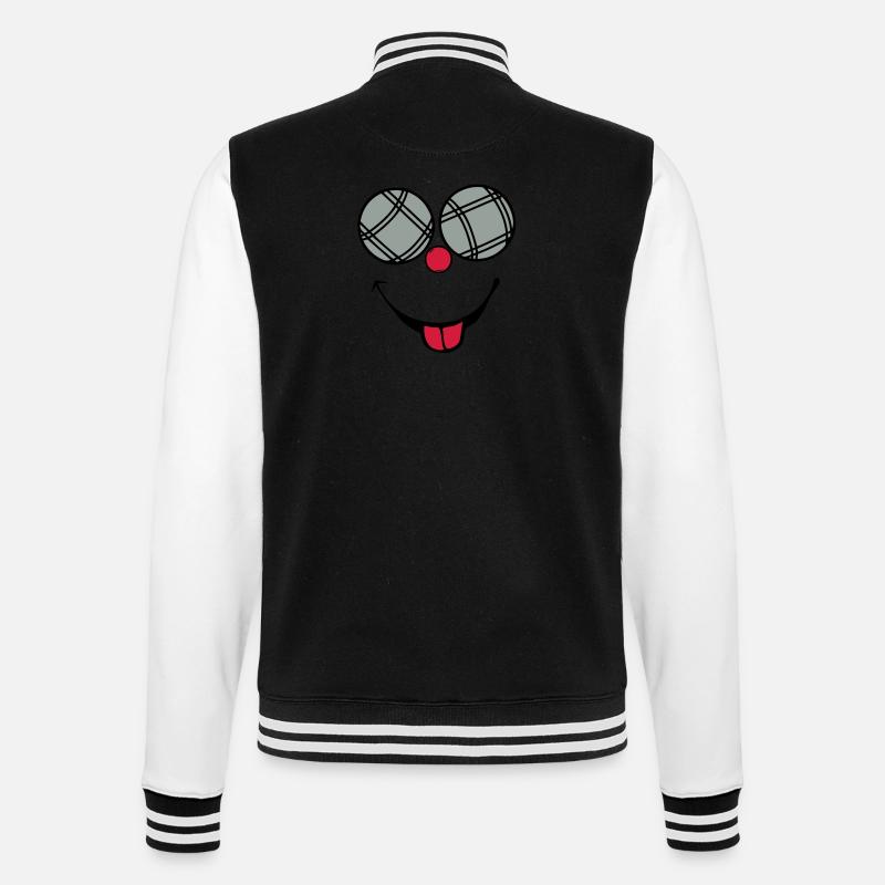 petanque boule smiley sourire langue2 - Veste Teddy - noir/blanc