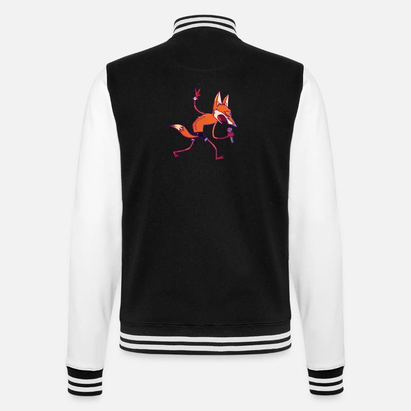 Fox - College Sweat Jacket - black/white