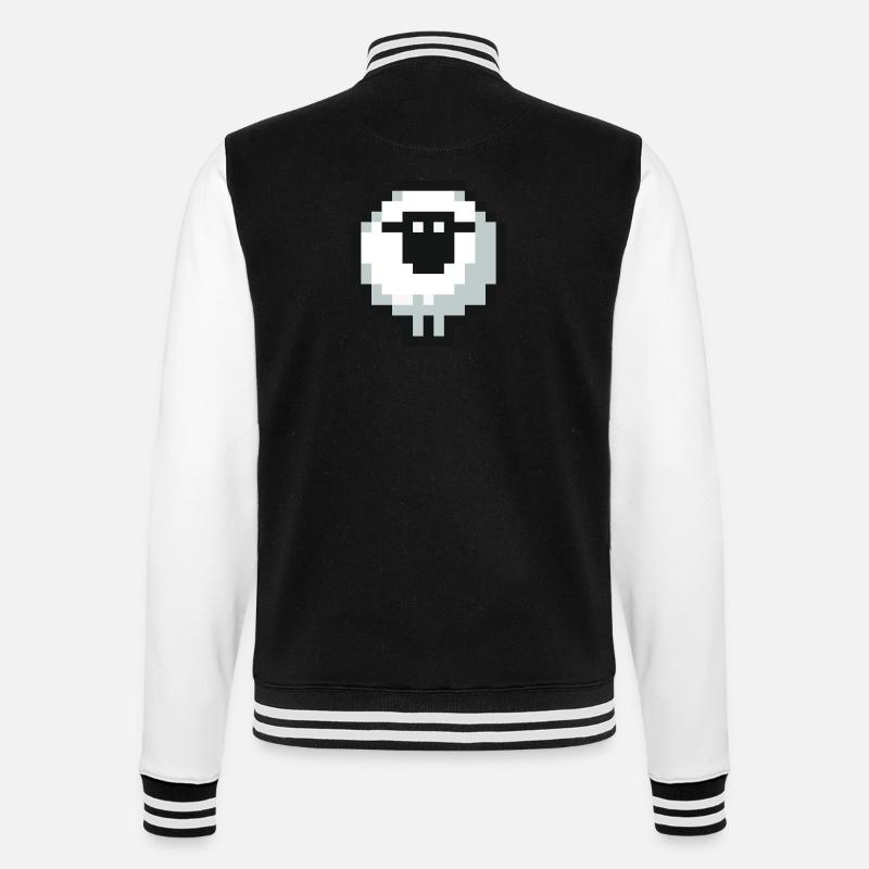 Pixel Sheep - College-Sweatjacke - Schwarz/Weiß