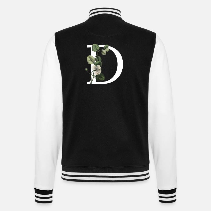 lettre d botanique vert - Veste Teddy - noir/blanc